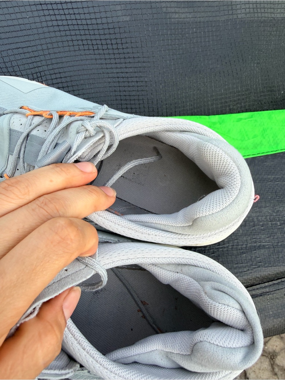 On Running Light Gray Athletic Shoes with Orange Accents - Picture 7 of 8